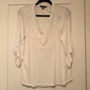 3/4 White Knit Top